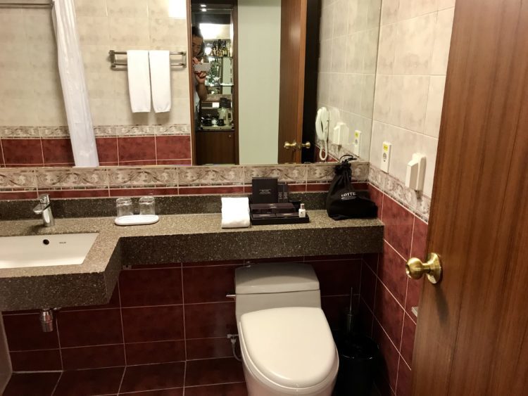 ウラジオストク ロッテホテル スタンダードダブルのバスルーム
