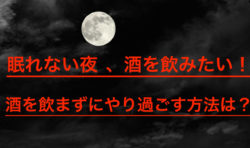 眠れない夜 、酒を飲みたい！酒を飲まずにやり過ごす方法は？
