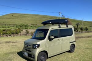 最強の車中泊軽自動車 Nバンにルーフボックスを載せてみた 選び方とメリット デメリットまとめ　Nバン外観@都井岬